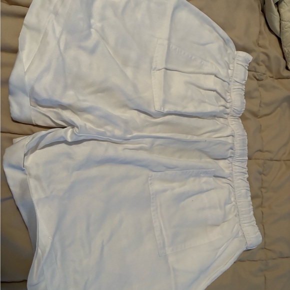 White Drawstring Shorts - Picture 2 of 3